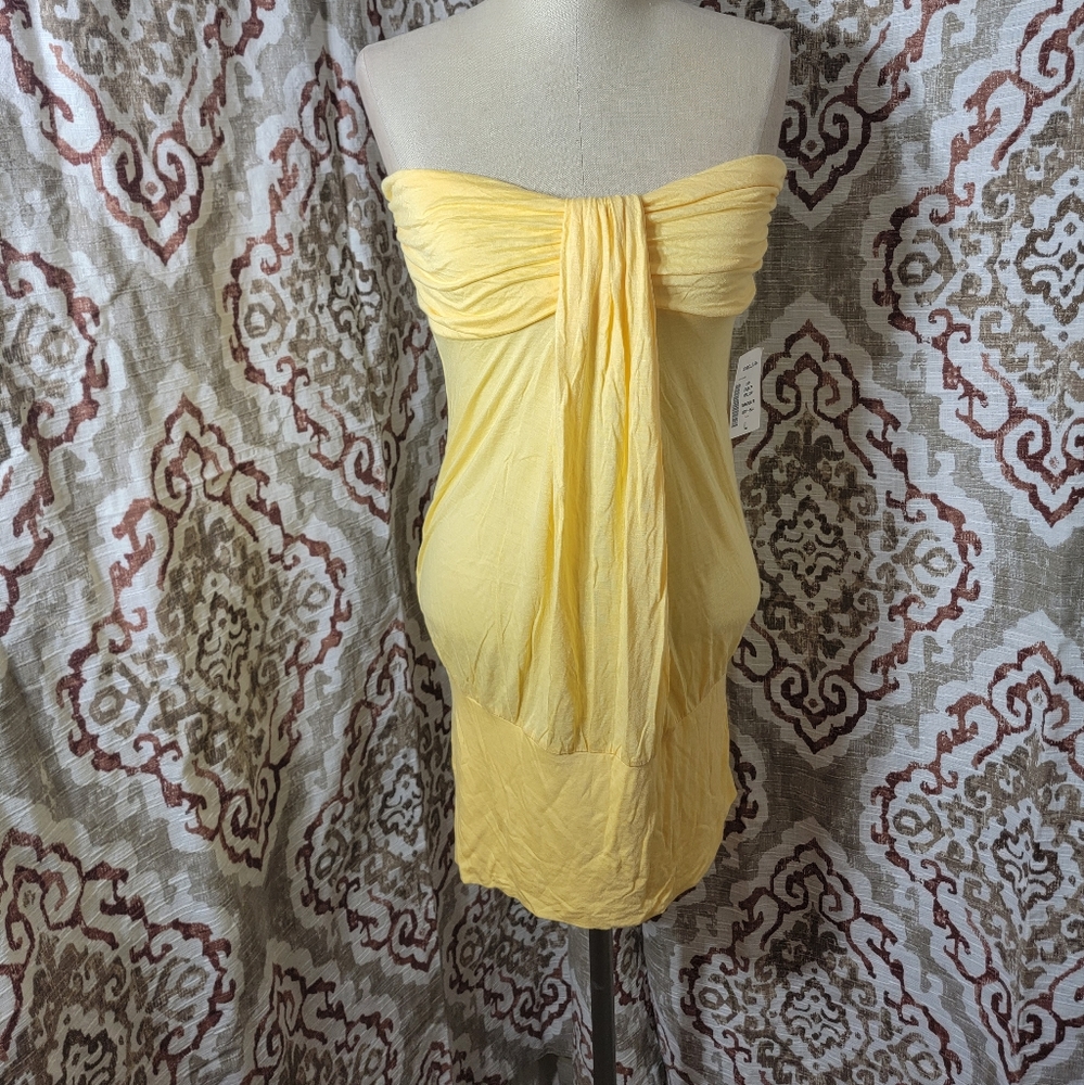 Bijubi yellow tube top mini dress/tunic